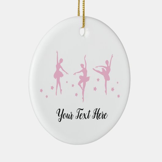 Aangepaste roze ballerinas keramisch ornament (Rechts)