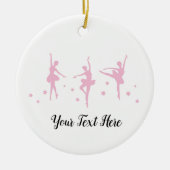 Aangepaste roze ballerinas keramisch ornament (Voorkant)
