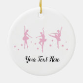 Aangepaste roze ballerinas keramisch ornament (Achterkant)