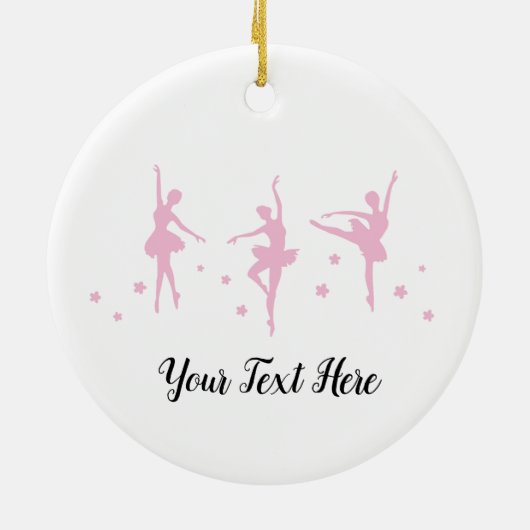 Aangepaste roze ballerinas keramisch ornament (Achterkant)