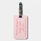 Aangepaste roze ballet tentoon schoen dans bagagelabel (Achterkant verticaal)