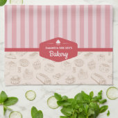 Aangepaste roze bandenbakkerij keukengooi theedoek (Gevouwen)