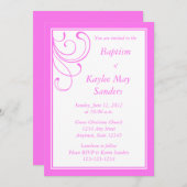 Aangepaste roze baptisme-uitnodiging of andere geb kaart (Voorkant / Achterkant)