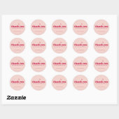 Aangepaste roze bedank sticker voor zakelijk gebru (Vel)