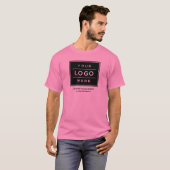 Aangepaste roze bedrijfsnaam en Logo-merk T-shirt (Voorkant volledig)