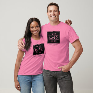 Aangepaste roze bedrijfsnaam en Logo-merk T-shirt