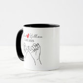 Aangepaste Roze Belofte Beker, Valentijnsdag Cadea Mok (Voorkant links)