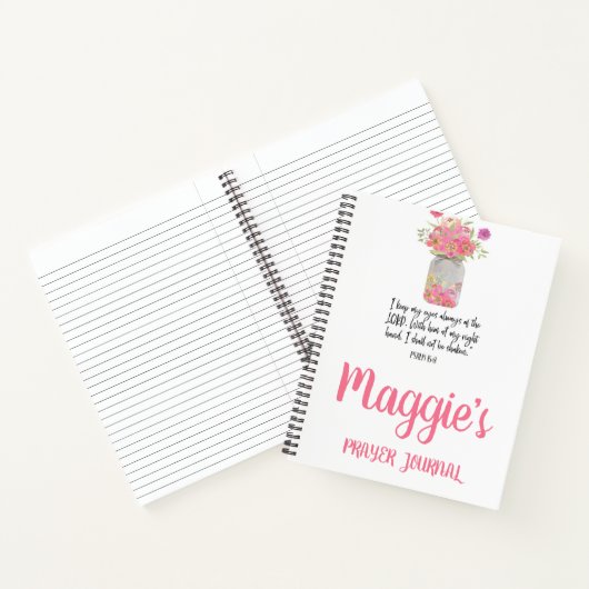 Aangepaste roze bijbel Verse Spiral Notitieboek (Binnen)