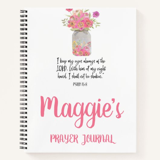 Aangepaste roze bijbel Verse Spiral Notitieboek (Voorkant)