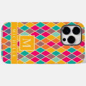 Aangepaste roze blauw geel Paarse diamant geometri Case-Mate iPhone Case (Achterkant (horizontaal))