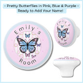 Aangepaste Roze Blauwe Paarse Vlinder Keramische K Keramische Knop