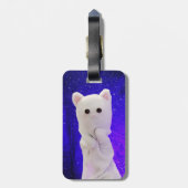 Aangepaste roze blauwe roze foto bagagelabel (Achterkant verticaal)