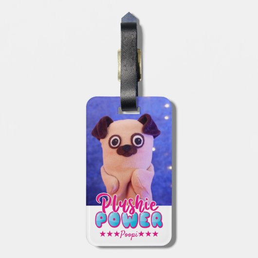 Aangepaste roze blauwe roze foto bagagelabel (Achterkant verticaal)