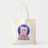 Aangepaste roze blauwe roze foto tote bag (Voorkant)
