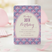 Aangepaste roze blauwe waterverf quirky bloem kaart