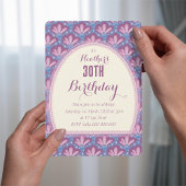 Aangepaste roze blauwe waterverf quirky bloem kaart
