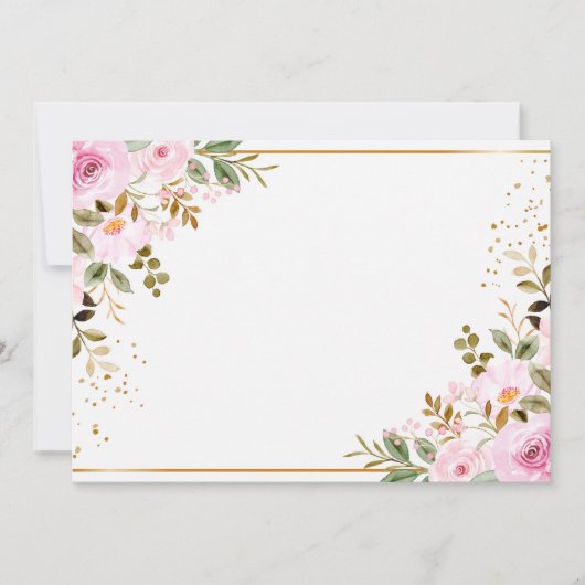 Aangepaste Roze Bloem Save The Date (Voorkant)