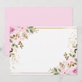 Aangepaste Roze Bloem Save The Date (Voorkant / Achterkant)