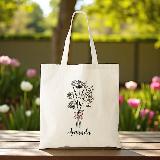 Aangepaste Roze Bloemboog Voor Haar Tote Bag