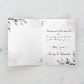 Aangepaste roze bloemen bruiloft bedankkaart (Binnen)