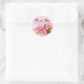 Aangepaste roze bloemen dank u bruiloft Sticker (Tas)
