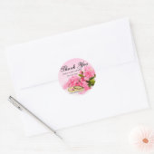 Aangepaste roze bloemen dank u bruiloft Sticker (Envelop)