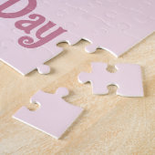 Aangepaste roze bloemen foto's Collage Moederdag Legpuzzel (Zijkant)