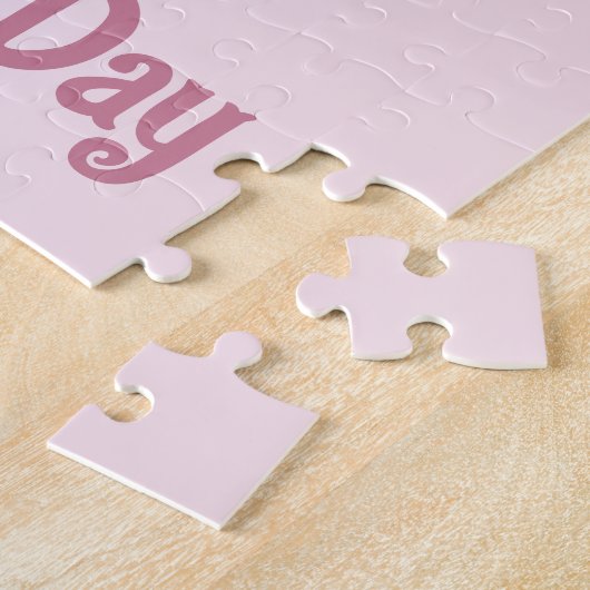 Aangepaste roze bloemen foto's Collage Moederdag Legpuzzel (Zijkant)