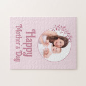 Aangepaste roze bloemen foto's Collage Moederdag Legpuzzel (Horizontaal)