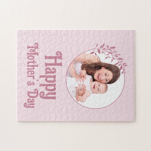 Aangepaste roze bloemen foto's Collage Moederdag Legpuzzel (Horizontaal)