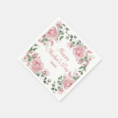 Aangepaste Roze Bloemen Gelukkige Moederdag Servet (Hoek)