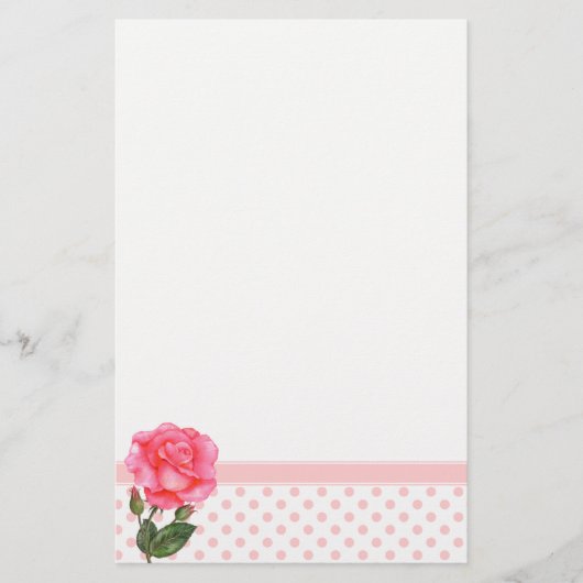 Aangepaste roze bloemen kunst briefpapier (Voorkant)