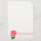 Aangepaste roze bloemen kunst briefpapier (Voorkant / Achterkant)