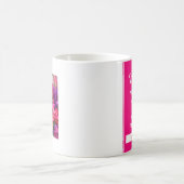 Aangepaste Roze Bloemen M Initiaal en Naam Mok (Center)