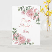 Aangepaste Roze Bloemen Moederdag Kaart (Gele Bloem)