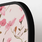 Aangepaste Roze Bloemen Monogram Pickleball Paddle (Links Detail)