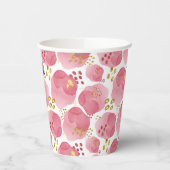 Aangepaste Roze Bloemen Papieren Kopjes – Blush Wa Papieren Bekers (Links)