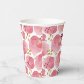 Aangepaste Roze Bloemen Papieren Kopjes – Blush Wa Papieren Bekers (Rechts)