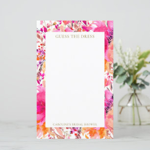 Aangepaste roze bloemen raden de jurk bruids spel
