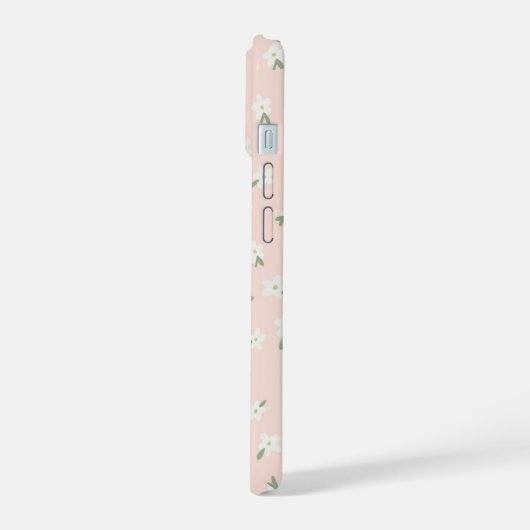 Aangepaste roze bloemenbruid telefoonhoesje iPhone 15 case (Linkerkant)