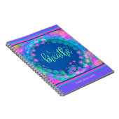 Aangepaste roze bloemenharten ademen Leuk Kleurrij Notitieboek (Rechterzijde)