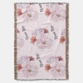 Aangepaste Roze Bloemenkwekerij Gooi Deken met Naa (Voorkant Verticaal)