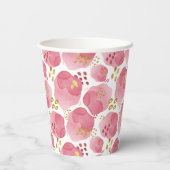 Aangepaste roze bloemenpapieren bekers – Blush wat (Achterkant)