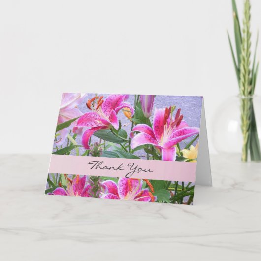 Aangepaste Roze Bloemige Bedankkaart (Voorkant)