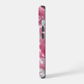 Aangepaste Roze Bloemige iPhone Hoes| Roze & Wit 15 Case (Linkerkant)