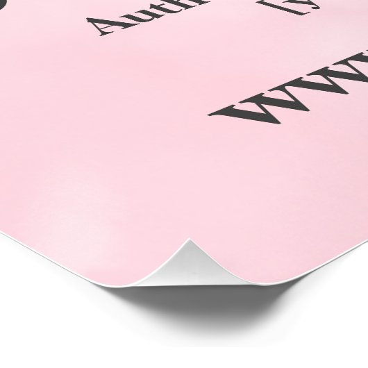 Aangepaste Roze Boek Ondertekening Auteur Boek Hoe Perfect Poster (Hoek)