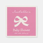 Aangepaste roze boogknoop baby shower servetten vo (Voorkant)