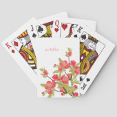 Aangepaste roze boombloesems Afspeelkaarten Speelkaarten (Achterkant)