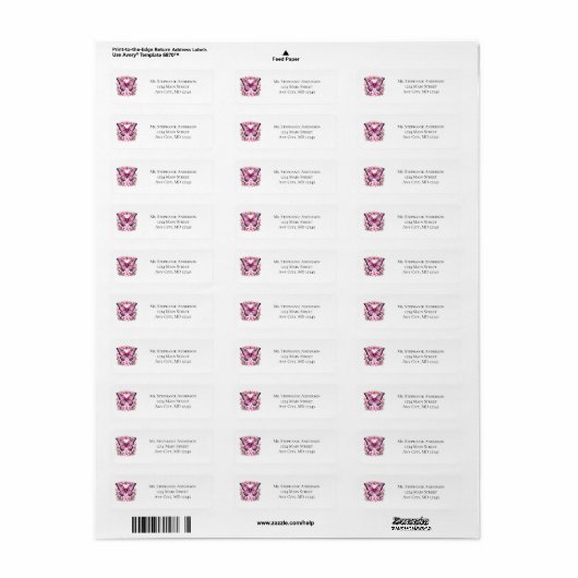 Aangepaste roze borstkanker etiket (Full Sheet)