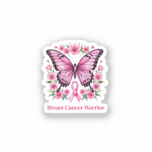 Aangepaste roze borstkanker sticker (Voorkant)